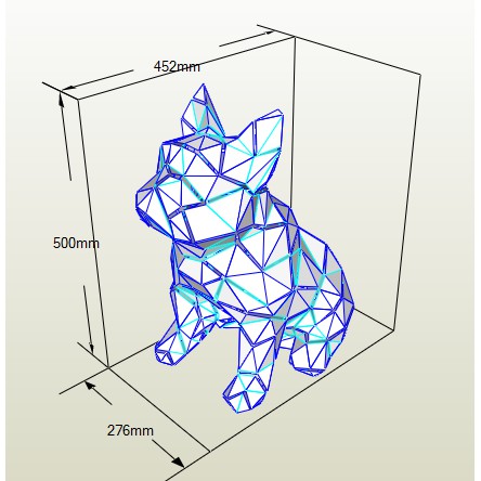 Chó Pug ngồi - Mô hình giấy