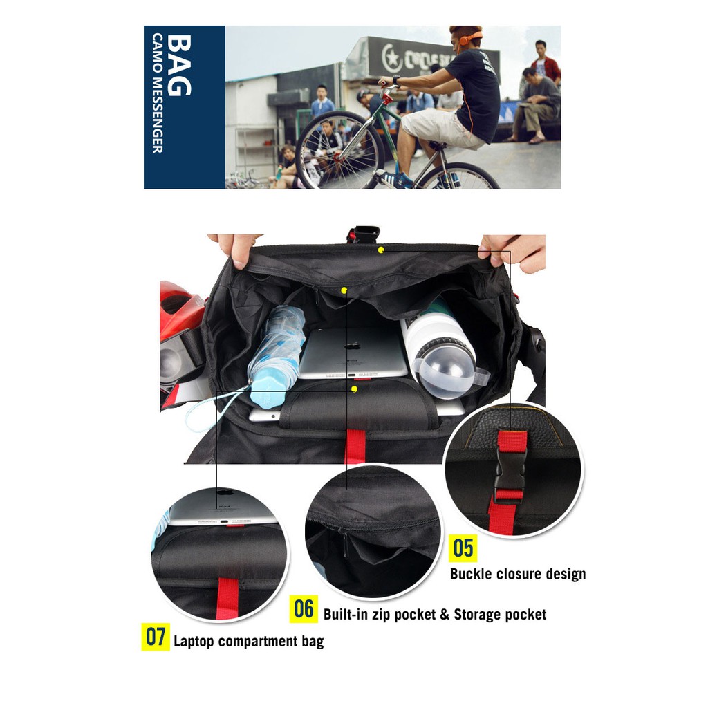 Men's Crossbody Bags Fashion Cycling Messenger Bags High Quality Waterproof Travel Shoulder Bag