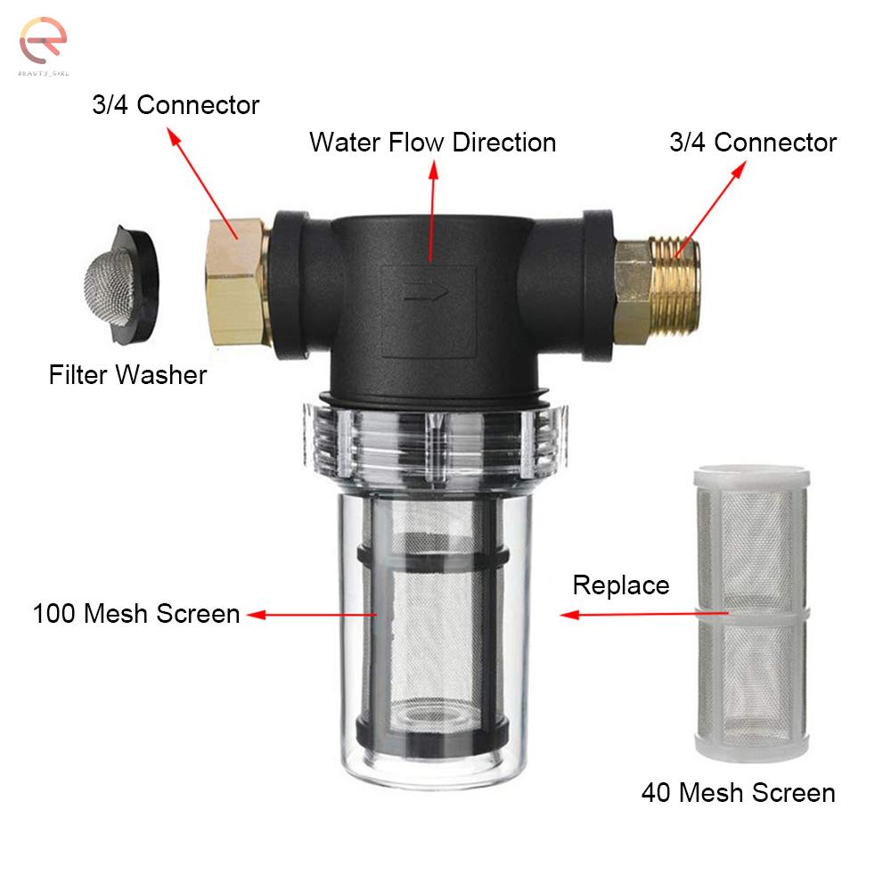 Bộ lọc cặn ống cấp nước cho máy giặt lưới 100 và lưới 40 với 2 chiếc vòng đệm và 3 bộ lọc rửa