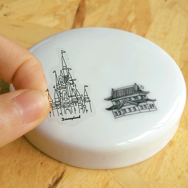 Bộ 6 tờ sicker hình toà nhà dùng trang trí