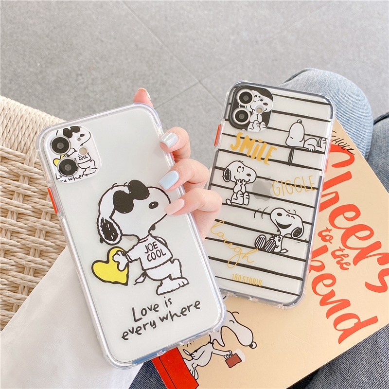 Ốp iphone - Ốp lưng Snoopy Đeo Kính trong 4 góc 6s 6splus 7 8 7plus 8plus x xs xsmax 11 11promax - Awifi Case V2-8