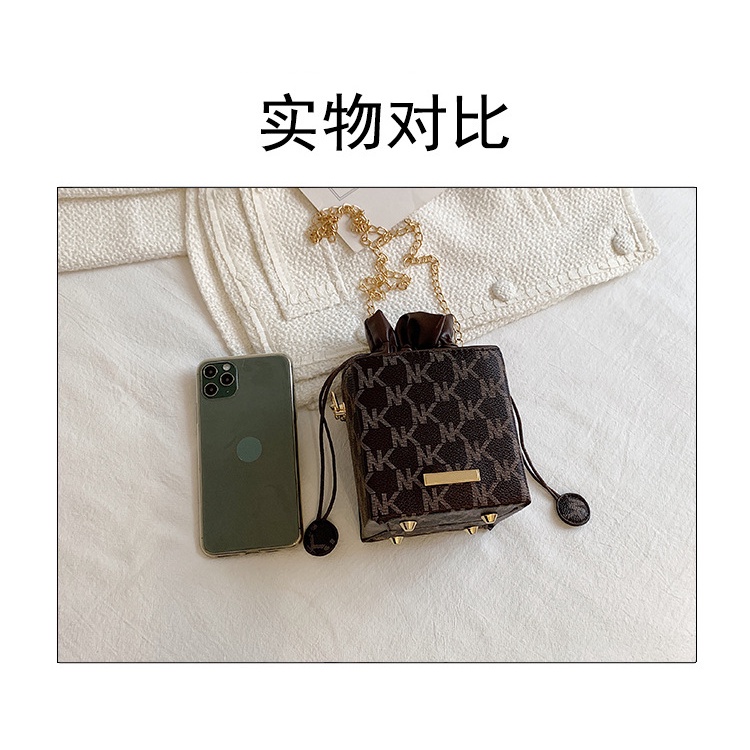 Túi đeo vai JASMIN NOIR in hoa văn thời trang thiết kế dây rút phong cách retro cho nữ
