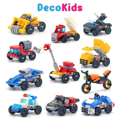 Combo đồ chơi lego xếp hình ôtô xe máy đô thị rèn luyện trí tuệ lắp ráp