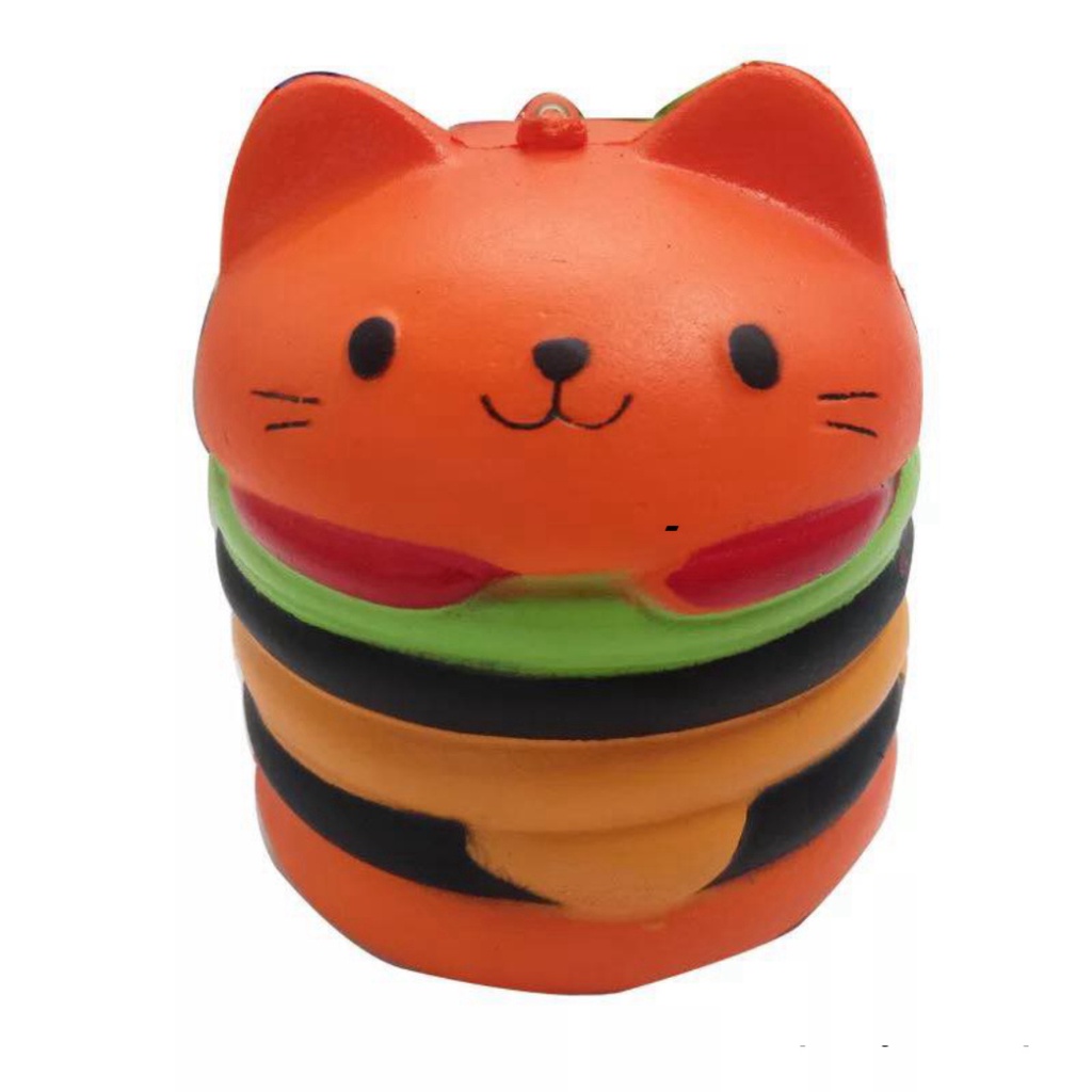 bánh humberger mèo squishy nhiều màu