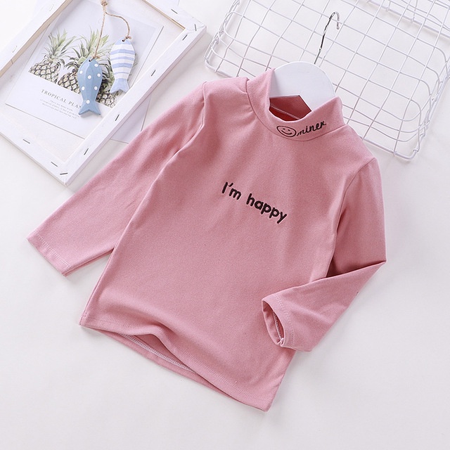 Áo dài tay cổ 3cm - áo dài tay giữ nhiệt nhiều màu, chất cotton nỉ mềm mịn cho bé trai và bé gái size từ 3 đến 8 tuổi