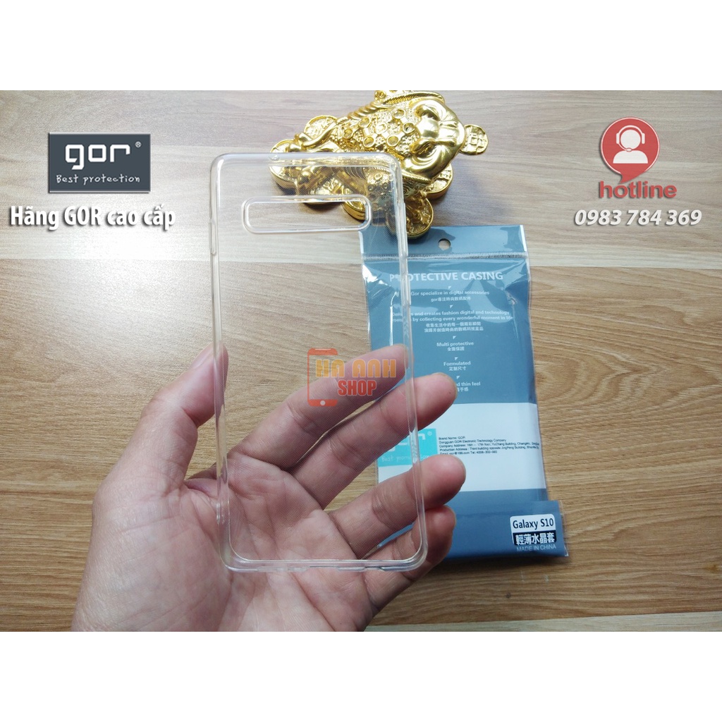Ốp Samsung S10 / S10 Plus / S10e /S10 5G hãng Gor cao cấp trong suốt như pha lê, siêu dẻo, siêu mỏng, siêu nhẹ, siêu bền