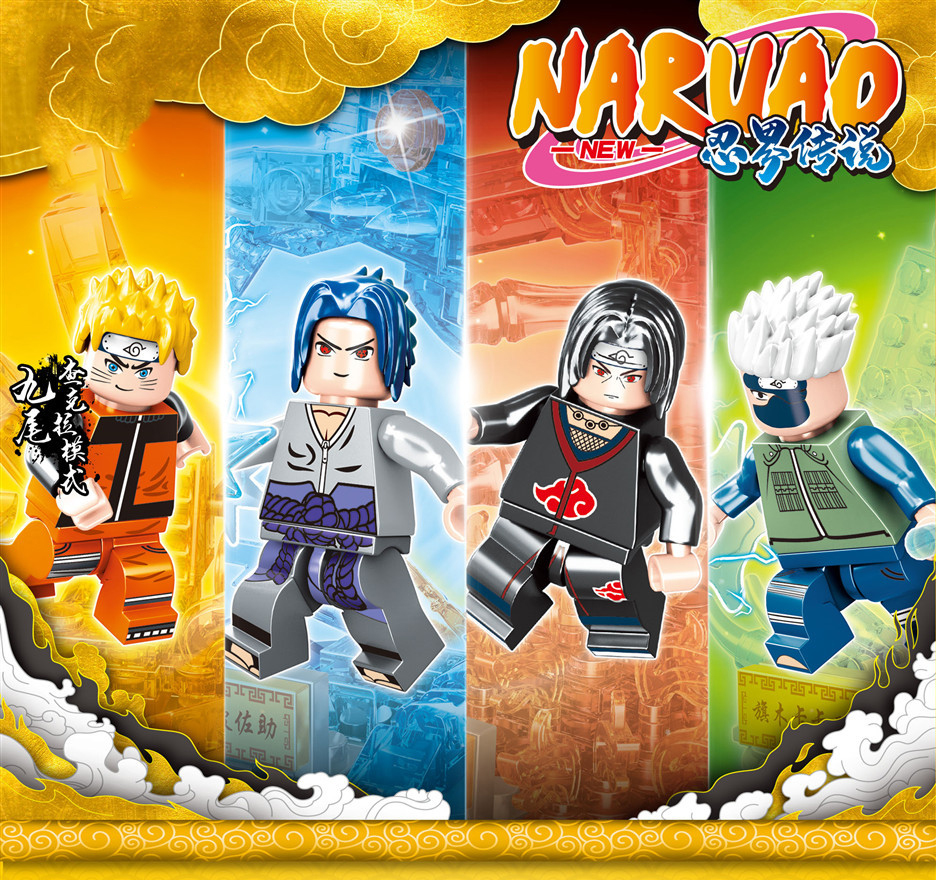 Mô Hình Lắp Ráp Lego Hình Nhân Vật Naruto Sasuke Kakashi Itachi Hj138