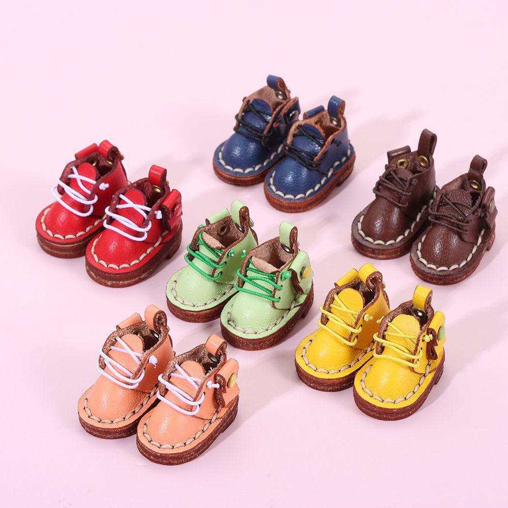 Giày Boot Da Bò Cho Búp Bê 1 / 12BJD 1 / 11 OB11