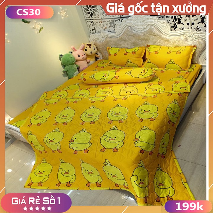 Bộ Chăn Ga Gối 5 Món Siêu Đẹp Với Nhiều Mẫu Mã Đa Dạng 2021 Phù Hợp Thời Tiết Hè Thu Chất Liệu Vải Poly Cotton Mềm Mịn
