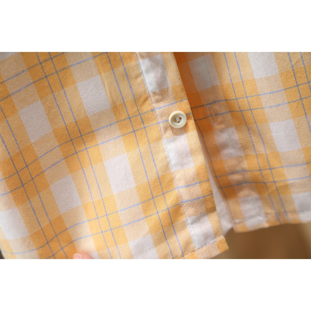 Set Áo Sơ Mi Tay Ngắn + Áo Ba Lỗ + Quần Short Cotton Họa Tiết Sọc Caro Thời Trang Mùa Hè Cho Bé Size 80-120cm