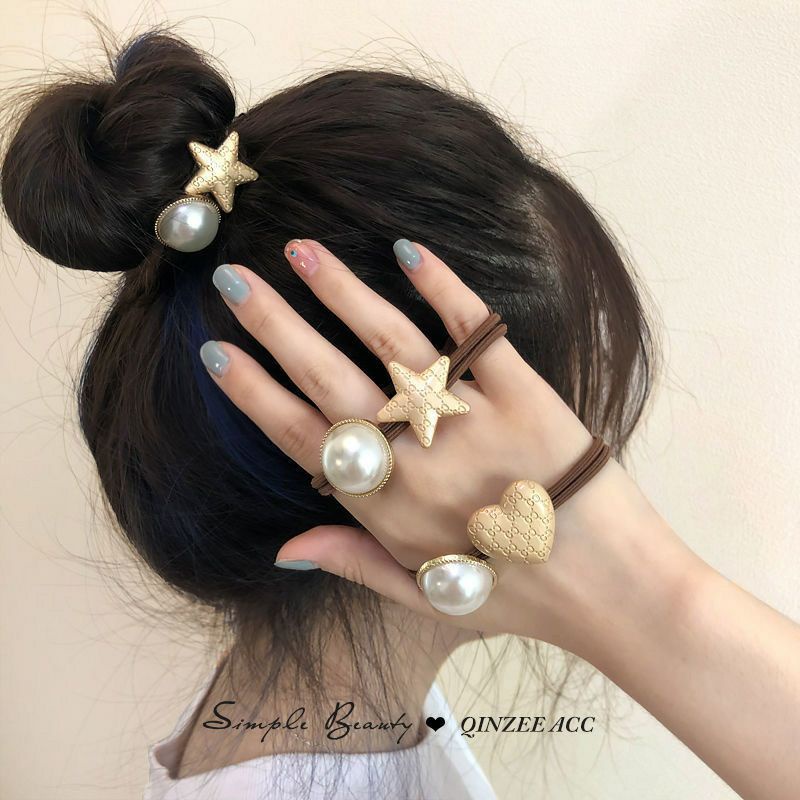 💥 Cột tóc hình sao, trái tim cute