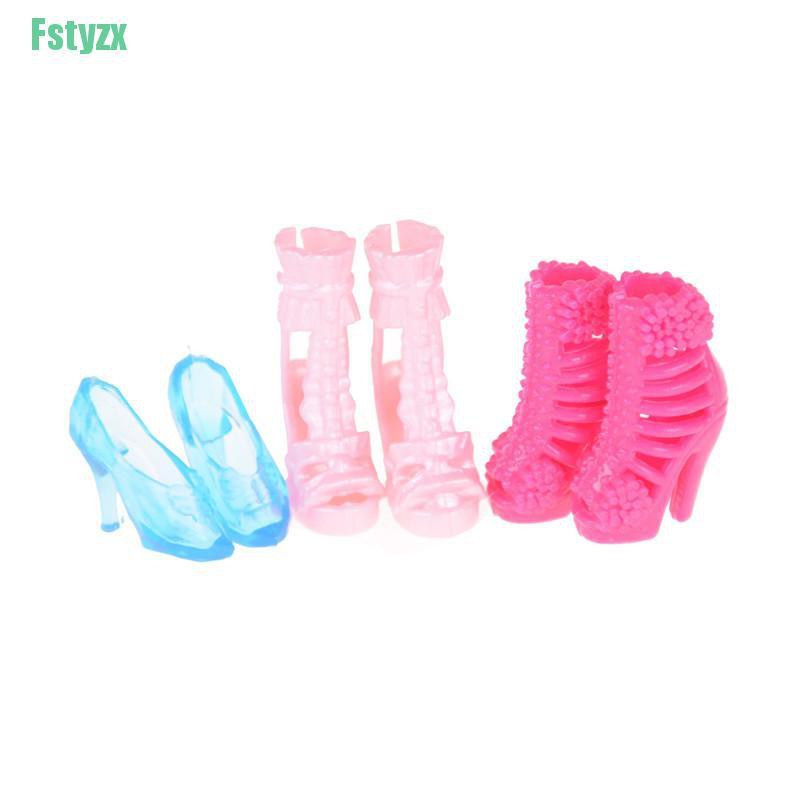 fstyzx 12 Pairs/Set Dolls Fashion Shoes High Heel Shoes Boots for 11'' Doll Gift