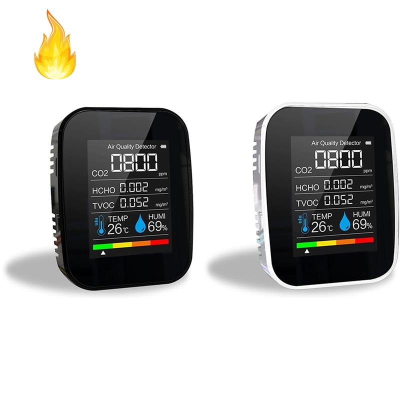 Thiết Bị Cảm Biến Nhiệt Độ Khí Co2 5 Trong 1 Đen