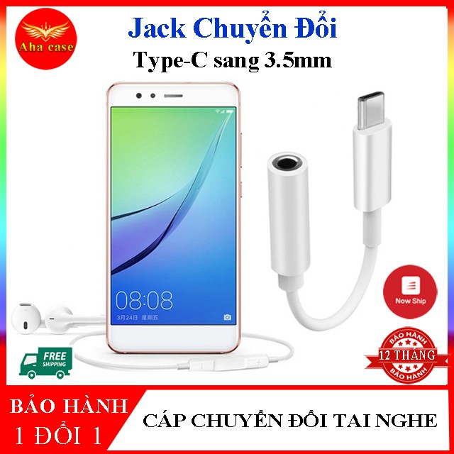 Cáp Chuyển Đổi Type-C Sang 3.5mm Chân Sạc Type C Thành Chân Tai Nghe 3.5mm Cho Adapter, Điện Thoại