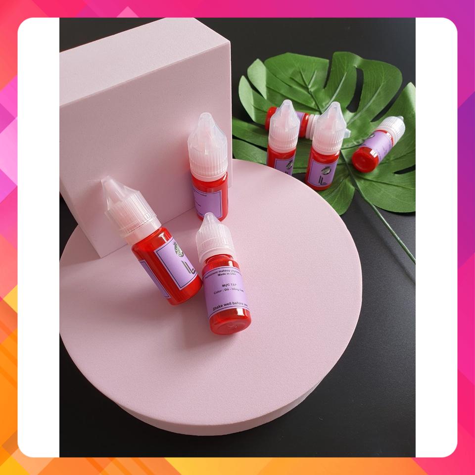 Mực tập phun xăm trên da giả, mực xăm màu đỏ, bám nhanh màu tươi