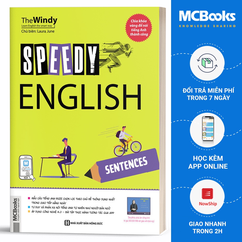 Sách - Speedy English Sentences - Tự Học Giao Tiếp Tiếng Anh Cấp Tốc - Học Kèm App Online