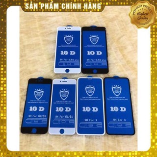 Cường Lực Iphone Full màn 10D - Cường lực ip (tặng khách giấy lau Khô - Ướt)