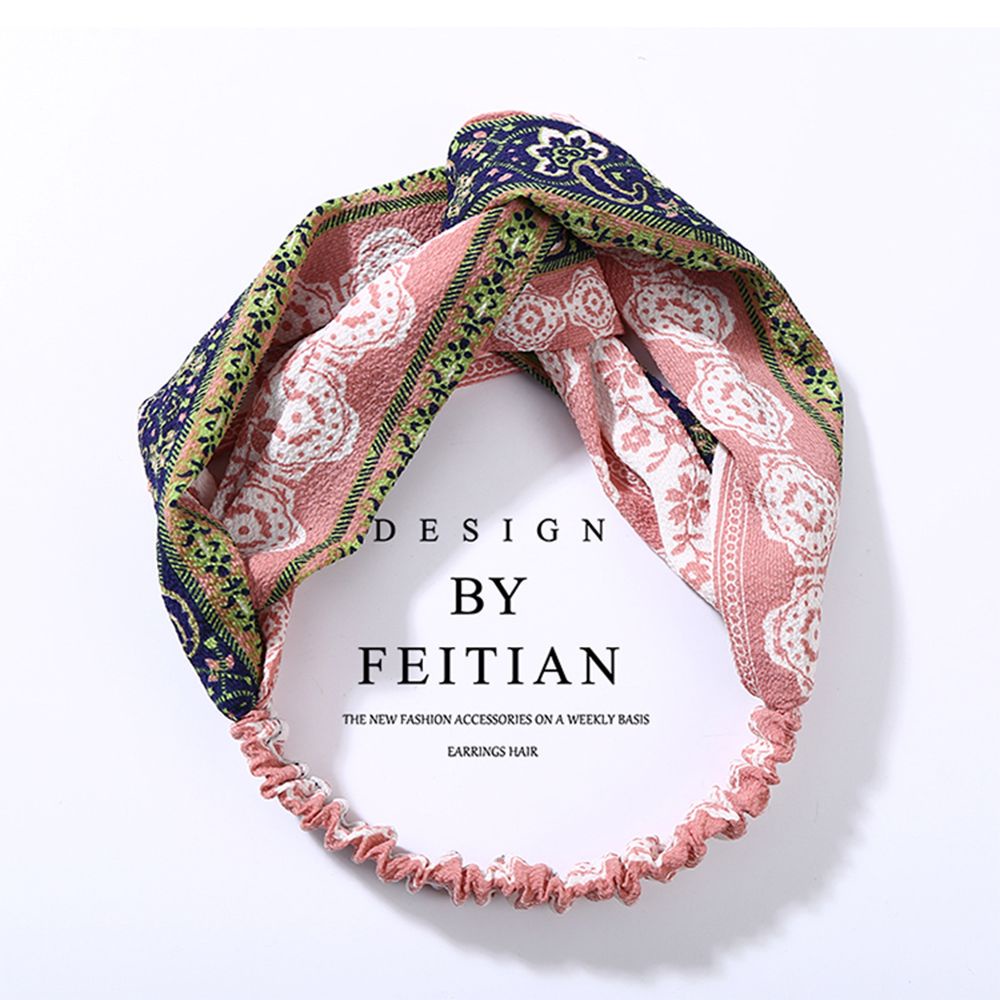 Băng đô co giãn in họa tiết hoa phong cách Hàn Quốc thời trang mùa hè cho nữ