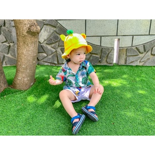 Bộ đũi hoa lá bé trai mùa hè sz bé 17-24kg