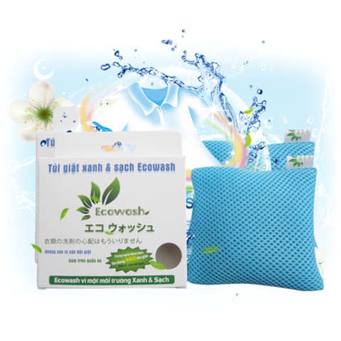 Túi Viên Giặt Quần Áo Thông Minh Eco Wash ☘ Công nghệ Nhật bản xanh sạch an toàn tiết kiệm ☘ Tặng Kèm Nước Giặt Hữu Cơ