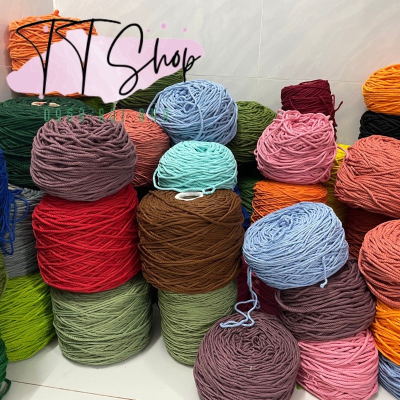 Dây thừng macrame cotton mềm mịn đủ màu, sợi 3mm, 5mm làm trang trí   | TT Shop