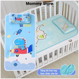 Chiếu điều hòa kèm gối thảo dược giúp bé ngủ ngon, sâu giấc - Tặng bao tay, chân
