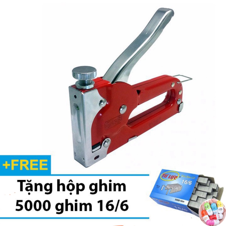 Súng bắn ghim - Kìm bắn đinh ghim TOP cầm tay có tăng lực, đa năng, tiện dụng - Tặng hộp 5000 ghim 16/6