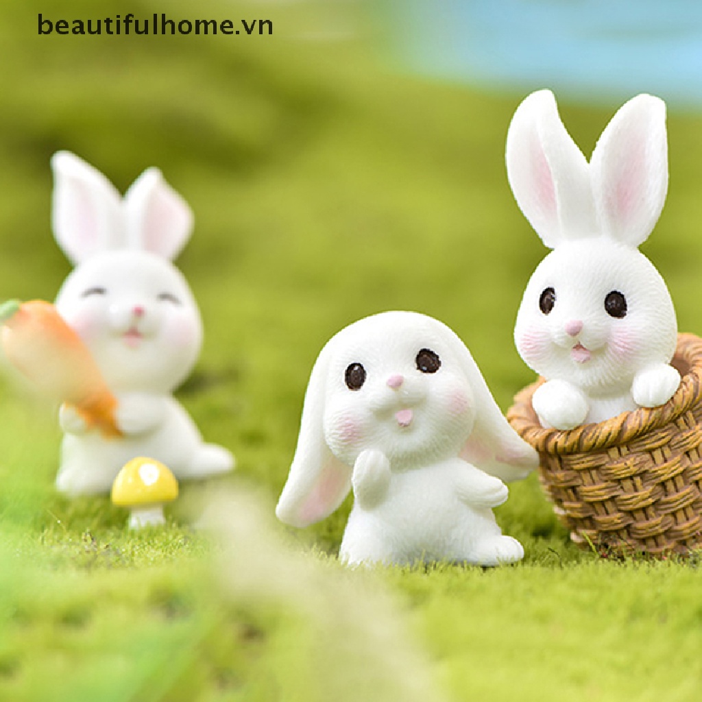 Mô hình thỏ nhựa trang trí tiểu cảnh xinh xắn dễ thương