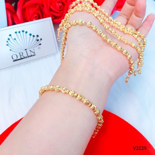 Vòng tay, lắc tay bi màu vàng hột to nhỏ bền màu thiết kế cao cấp Orin V2229