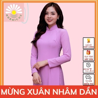 Áo dài truyền thống, màu tím cà, lụa chiffon cao cấp, không nhăn, không xù - T06