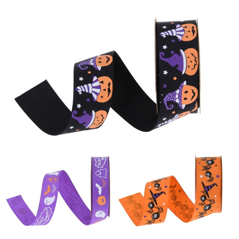 9 Cuộn Ruy Băng 10 15 25mm Tự Trang Trí Tiệc Halloween