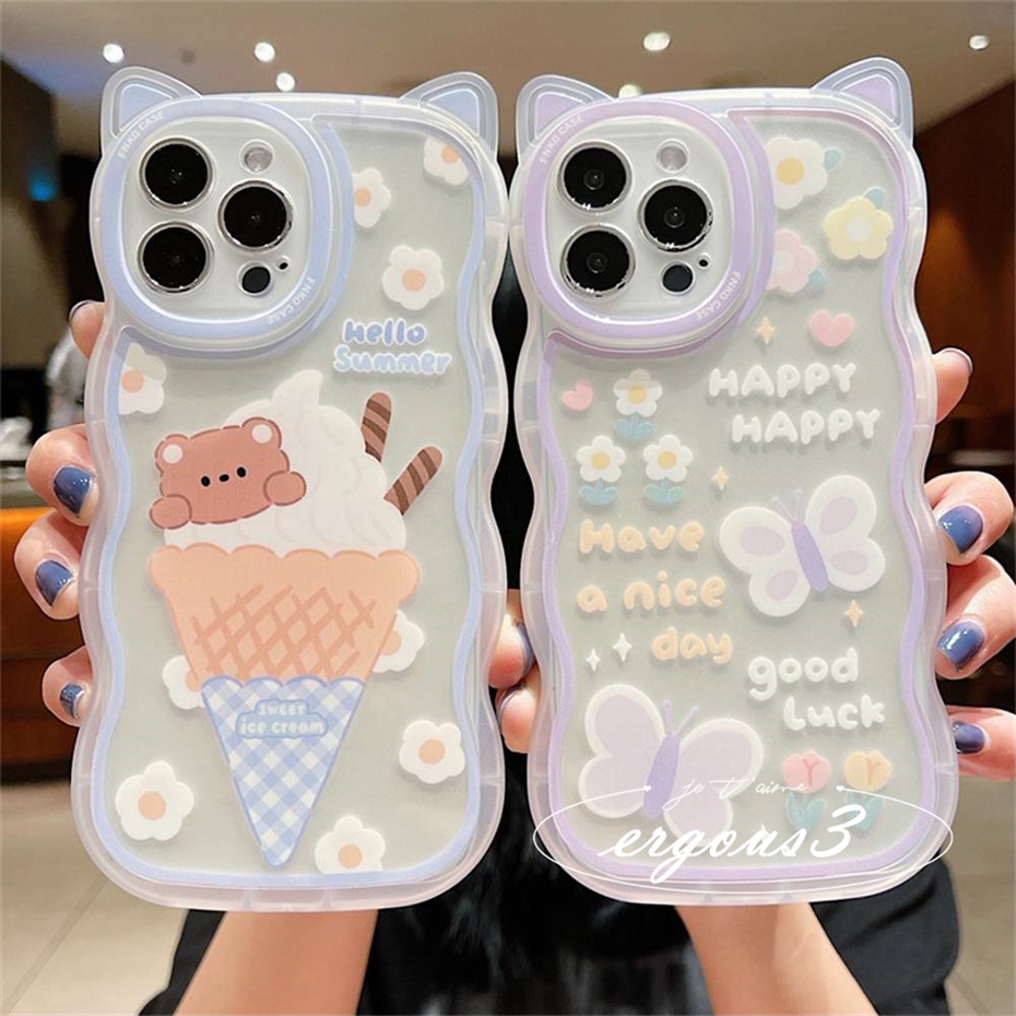 🌈Cat Ear🎁Ốp Điện Thoại Mềm Hình Tai Mèo / Gấu Dễ Thương Cho iPhone 14 13 12 11 Pro Max SE2020 X XR Xs Max 7 8 6 6s Plus