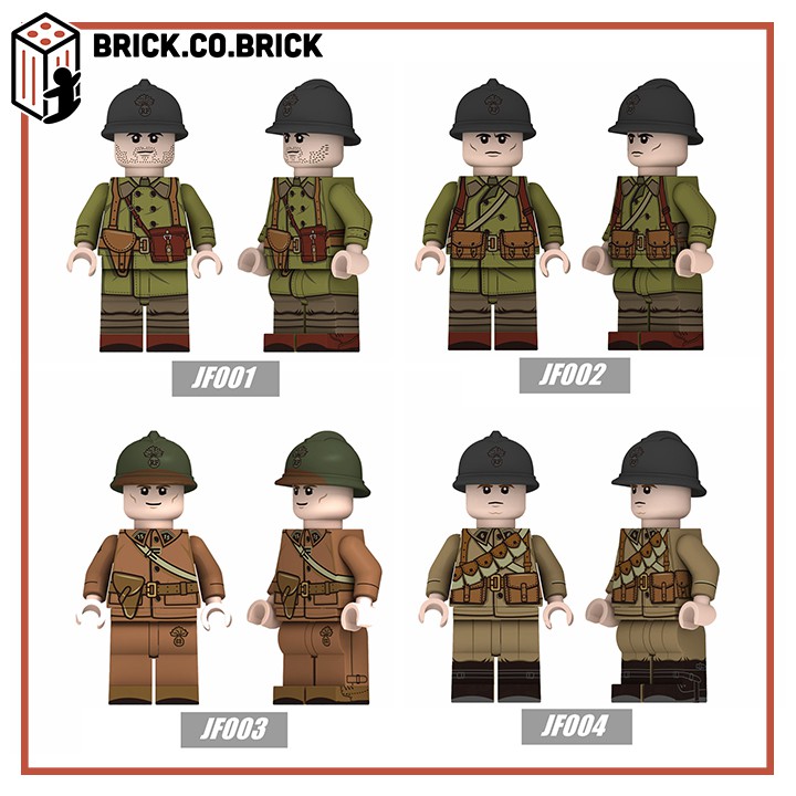 Lính Pháp Mô Hình Đồ Chơi Lắp Ráp Lính Quân Đội Thế Chiến Minifigure France Soldier World War JF001-JF004