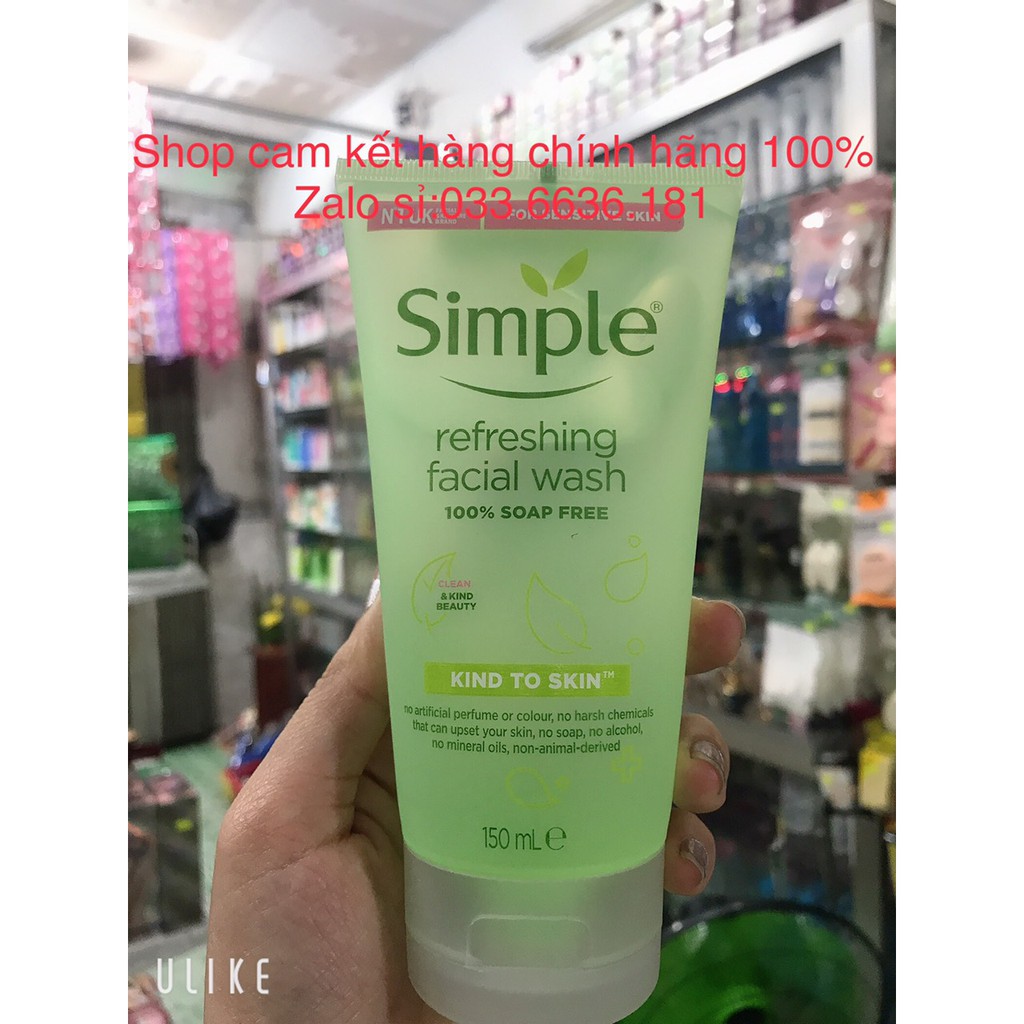 sữa rửa mặt SIMPLE 150ml [ chính hãng 100%]