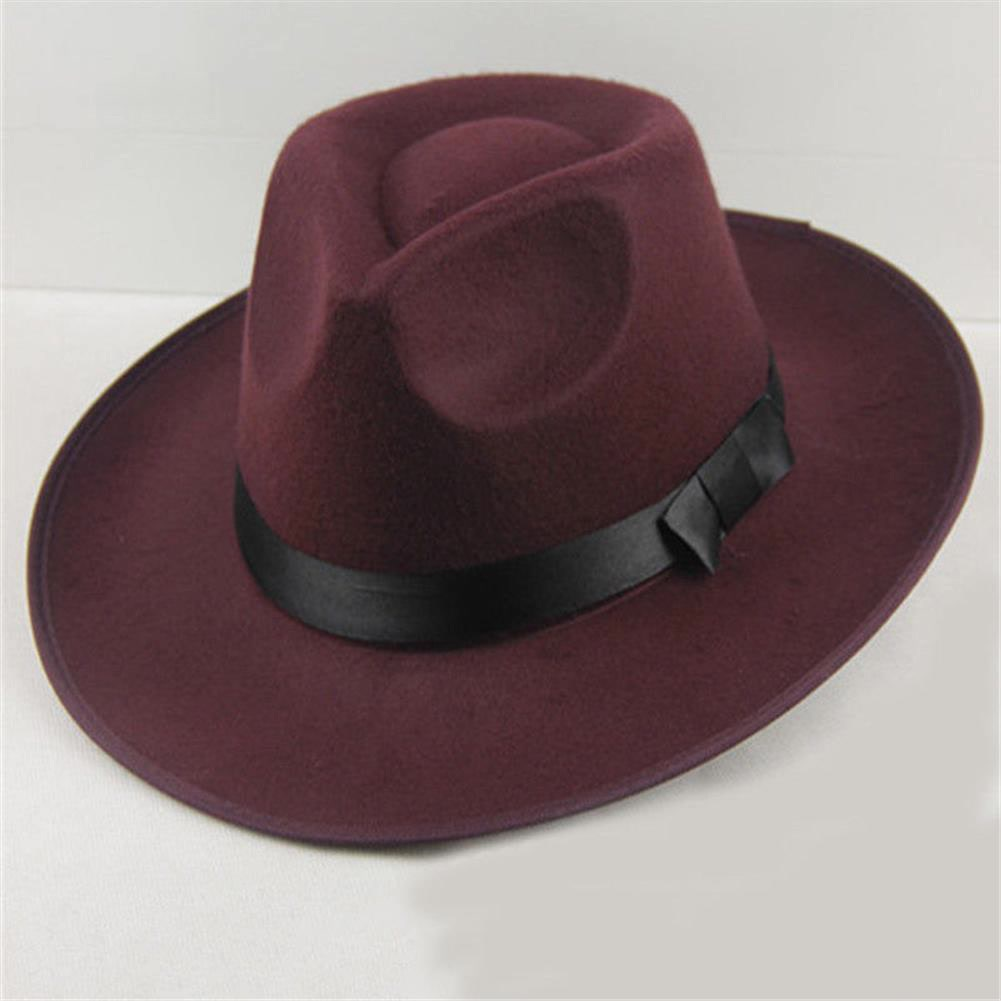 Mũ Fedora vải nỉ rộng vành phong cách vintage