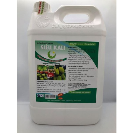 SIÊU KALI HLC 5 LIT - SIÊU NGỌT TRÁI, TĂNG ĐỘ NGỌT TRÁI, CHẮC TRÁI, TO CỦ, TO HOA CHO CÂY TRỒNG