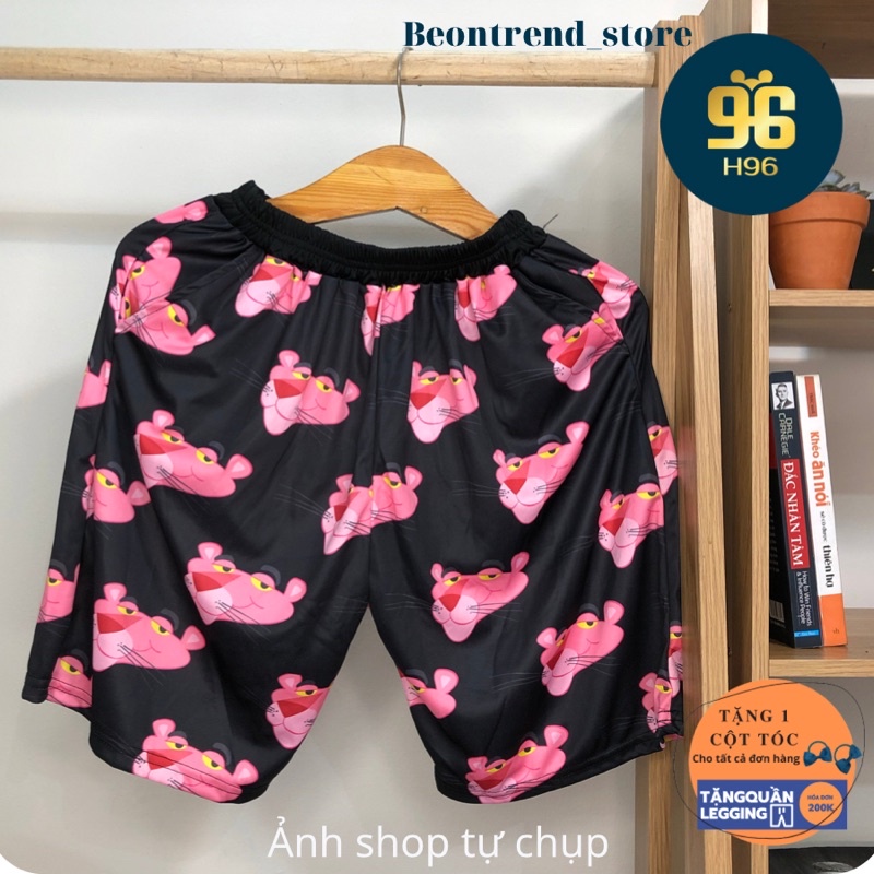 Quần Short Cartoon Unisex ❤️ Quần Báo Hồng Mặc Nhà Nam Nữ Freesize