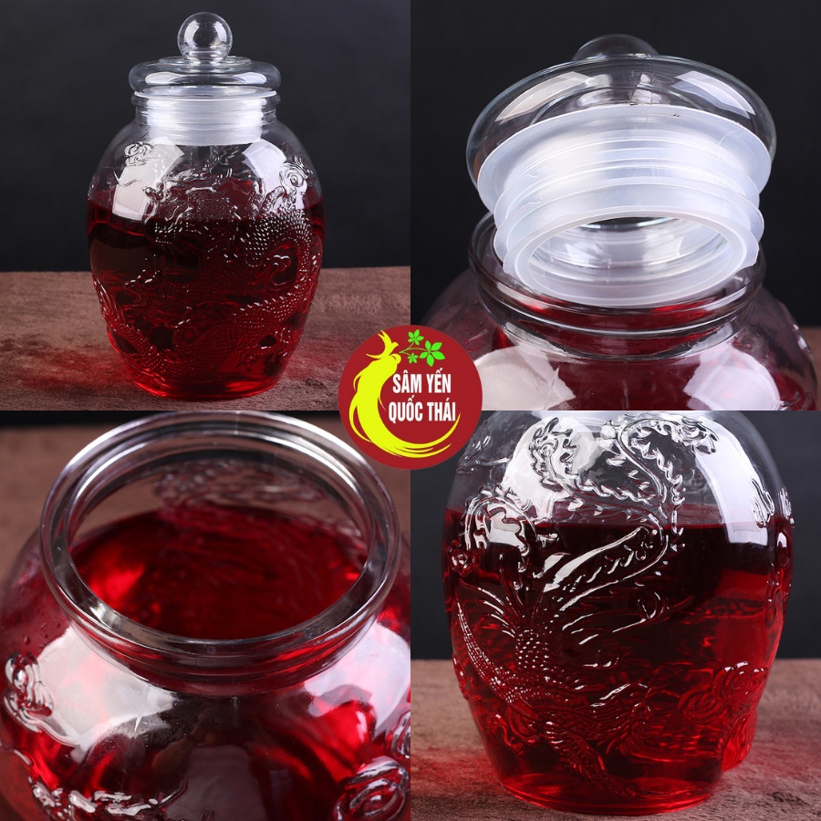 Bình Ngâm Rượu Thủy Tinh Có Van & Không Van Long Phụng 6 Lít, 10 Lít, 15 Lít, 19 Lít, 25 Lít, 30 Lít