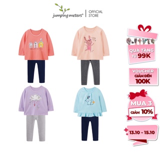 Bộ quần áo thu đông dài tay cao cấp nhiều mẫu cho bé gái Jumping Meters BN