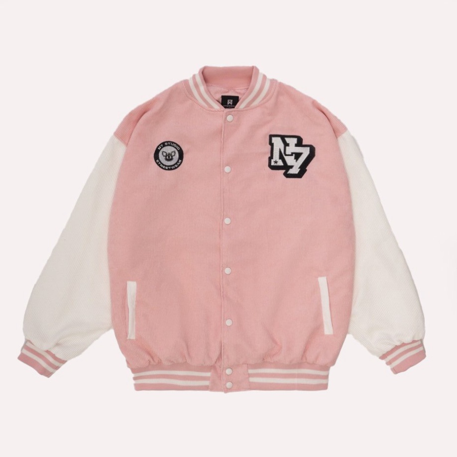 @ Áo Khoác Varsity Jacket N7 STUDIO bomber bóng chày basic nam nữ form rộng Local Brand @