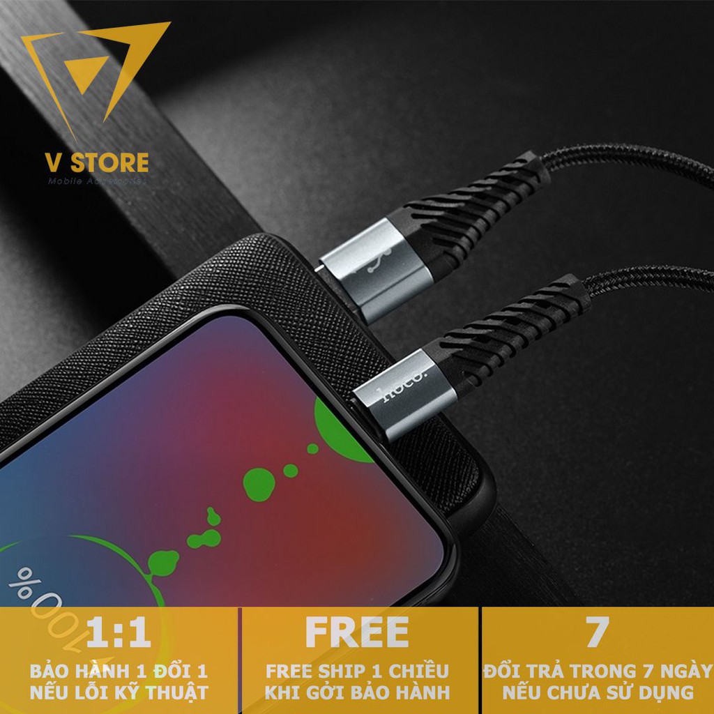 CÁP SẠC NHANH DÂY DÙ MICRO USB 2.4A HOCO X38 - DÀI 1.0M