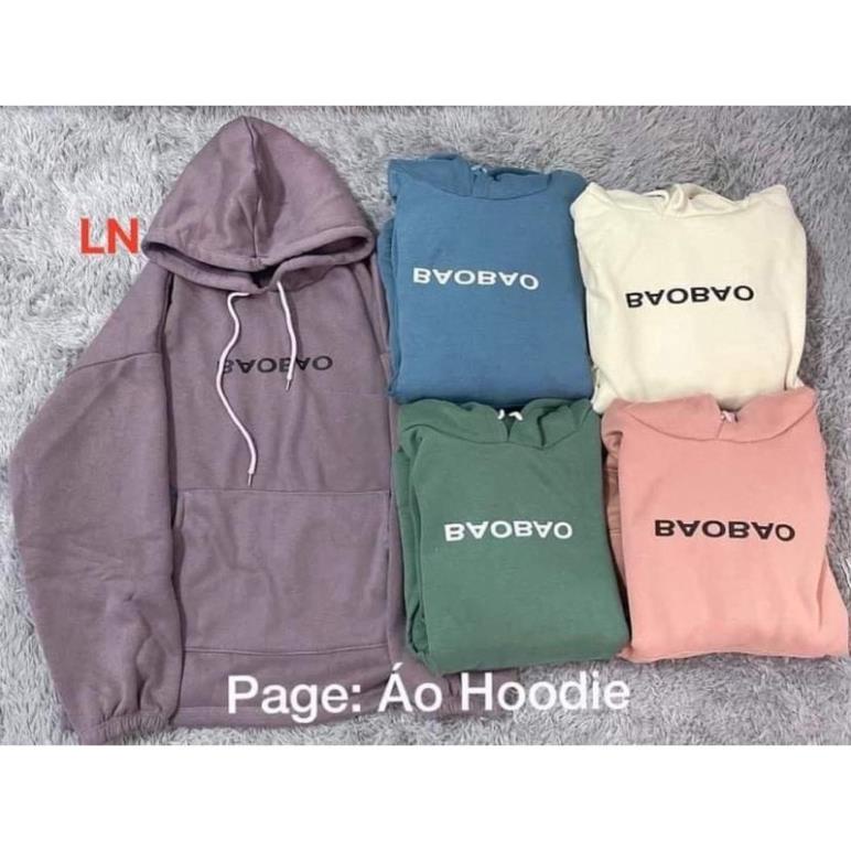Áo hoodie BAO BAO chữ ngược in đơn giản