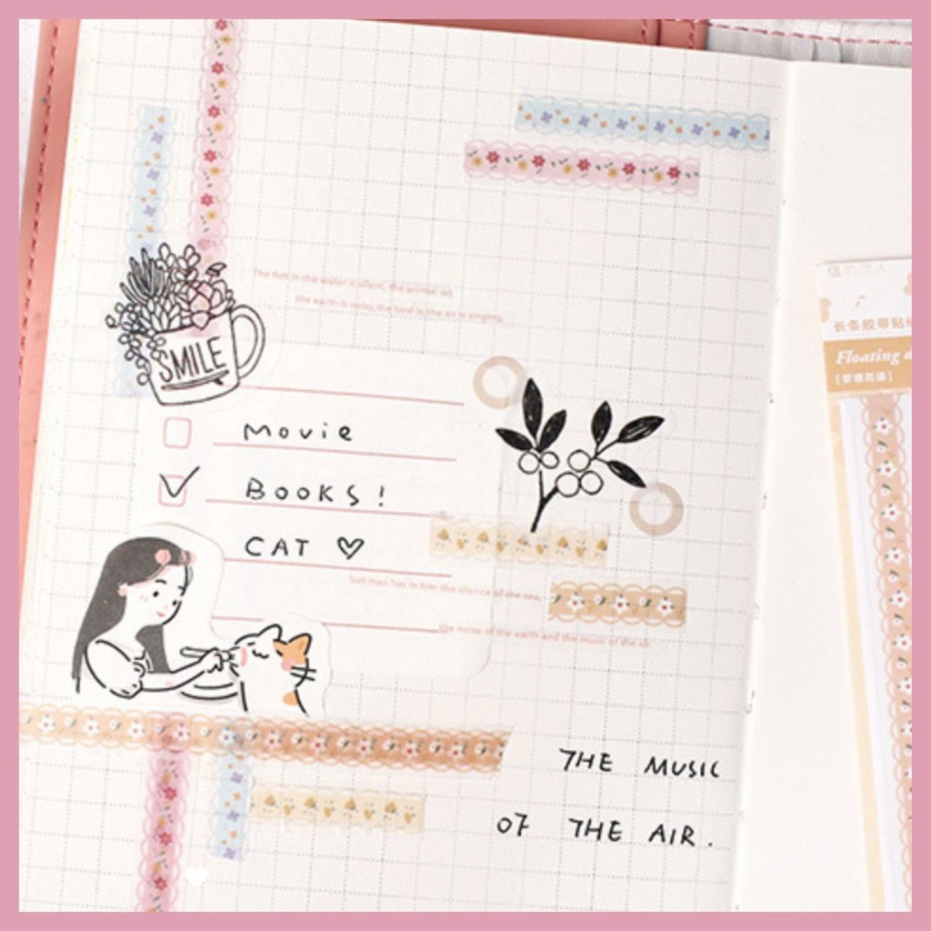 STICKER MASKING TAPE VINTAGE TRANG TRÍ SỔ/PLANNER