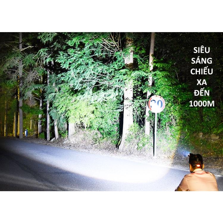 [YPX8] Đèn Pin Đội Đầu 3 Bóng Led T6- Siêu Sáng, Kèm 2 Pin, Kèm Sạc