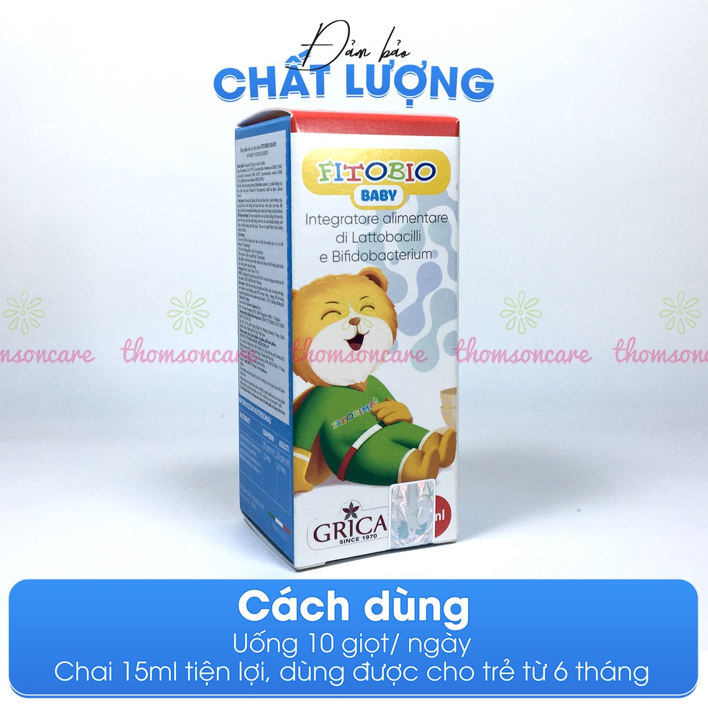 Men vi sinh Fitobio baby, bổ sung lợi khuẩn Probiotics cho bé từ sơ sinh, ổn định tiêu hóa, giảm táo bón, khó tiêu