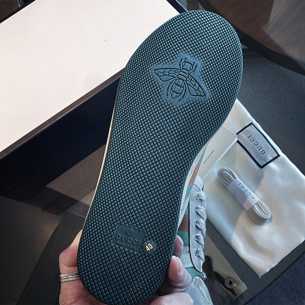Giày sneakers nam da thật cao cấp GUCCI GG GC mang phong cách " bẩn nhân tạo'' tạo nên sự độc đáo và khác biệt