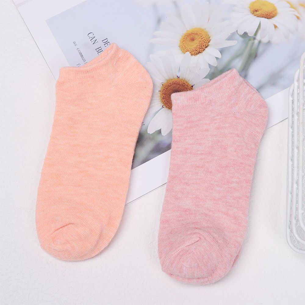 Vớ cotton mềm cổ thấp màu trơn thoáng khí thời trang cho nữ