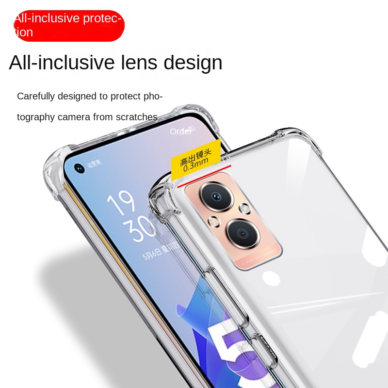 Ốp Điện Thoại Silicon TPU Trong Suốt Chống Rơi Cho OPPO Reno7Z Reno 7Z 7 Pro 5G A76