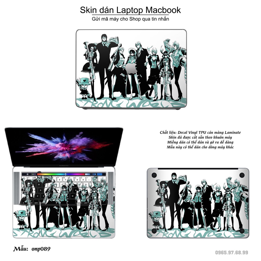 Skin dán Macbook mẫu One Piece (đã cắt sẵn, inbox mã máy cho shop)