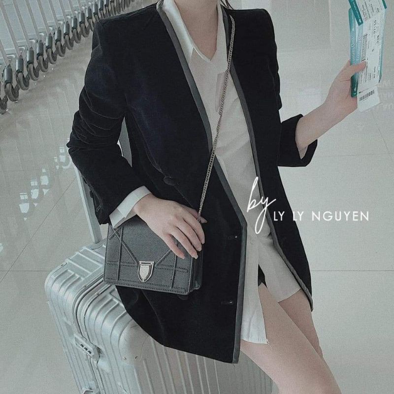 [ hàng VNXK ảnh thật + clip] Sét Áo vest nhung viền xám 4 cúc kèm áo sơ mi | BigBuy360 - bigbuy360.vn